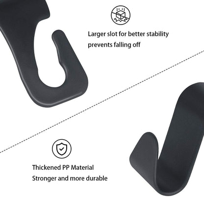 URAQT Back Seat Car Hooks 6 Pack for Bags & Handbags Black