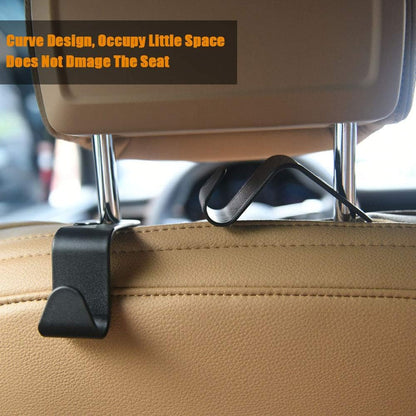URAQT Back Seat Car Hooks 6 Pack for Bags & Handbags Black