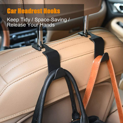 URAQT Back Seat Car Hooks 6 Pack for Bags & Handbags Black