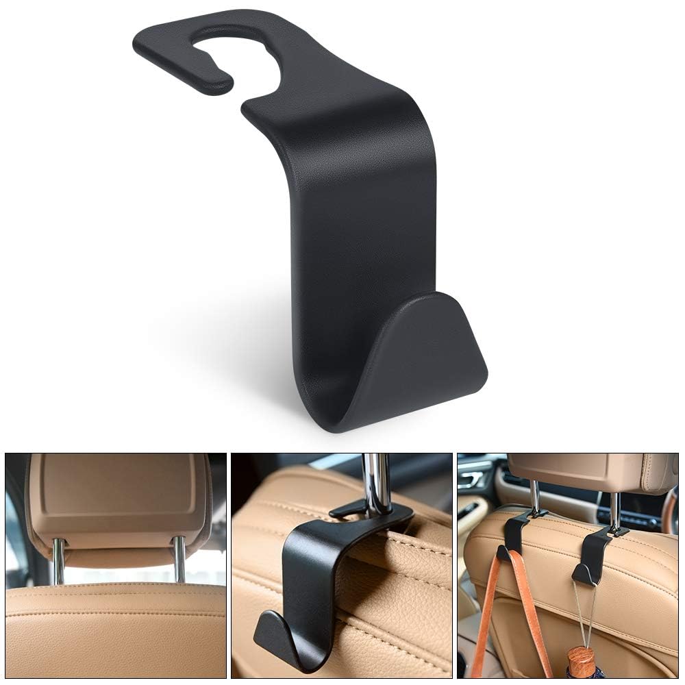 URAQT Back Seat Car Hooks 6 Pack for Bags & Handbags Black
