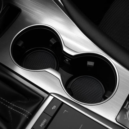 SINGARO Non-Slip Car Cup Holder Coasters Black Set of 4