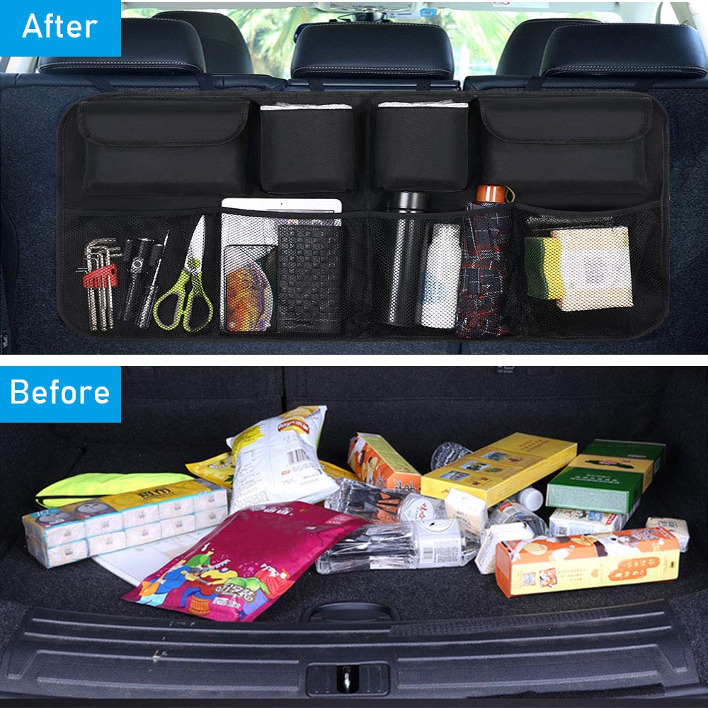 URAQT Car Organizer for Trunk & Back Seat Black