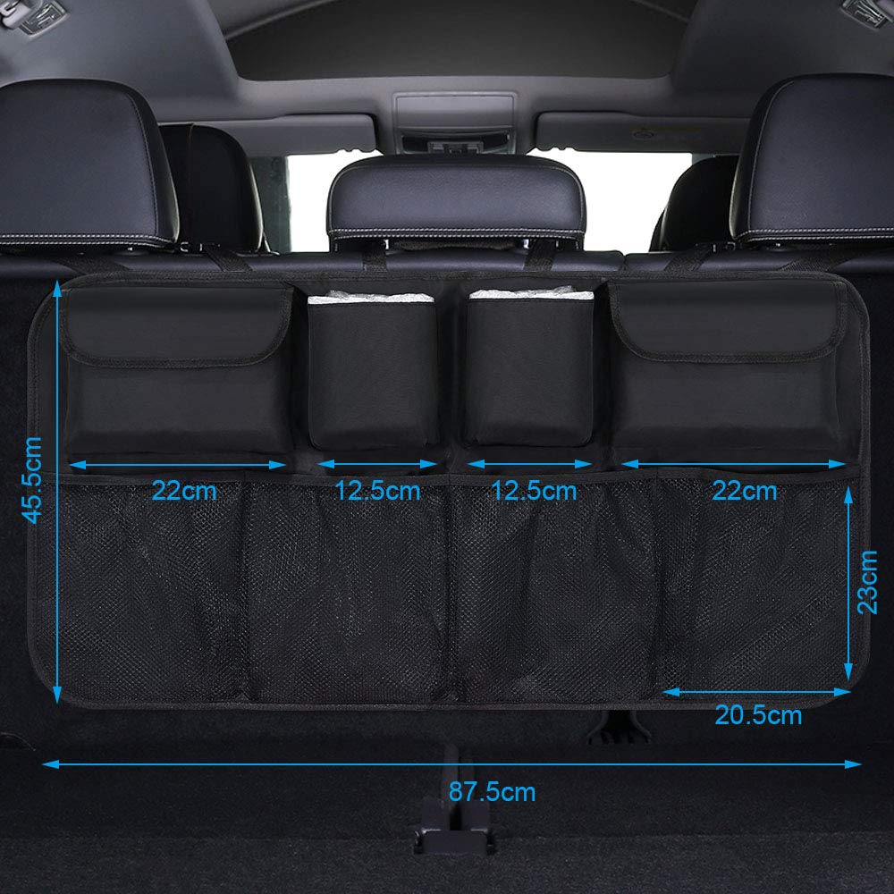 URAQT Car Organizer for Trunk & Back Seat Black