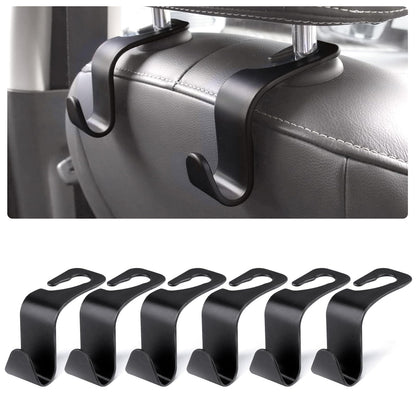 URAQT Back Seat Car Hooks 6 Pack for Bags & Handbags Black